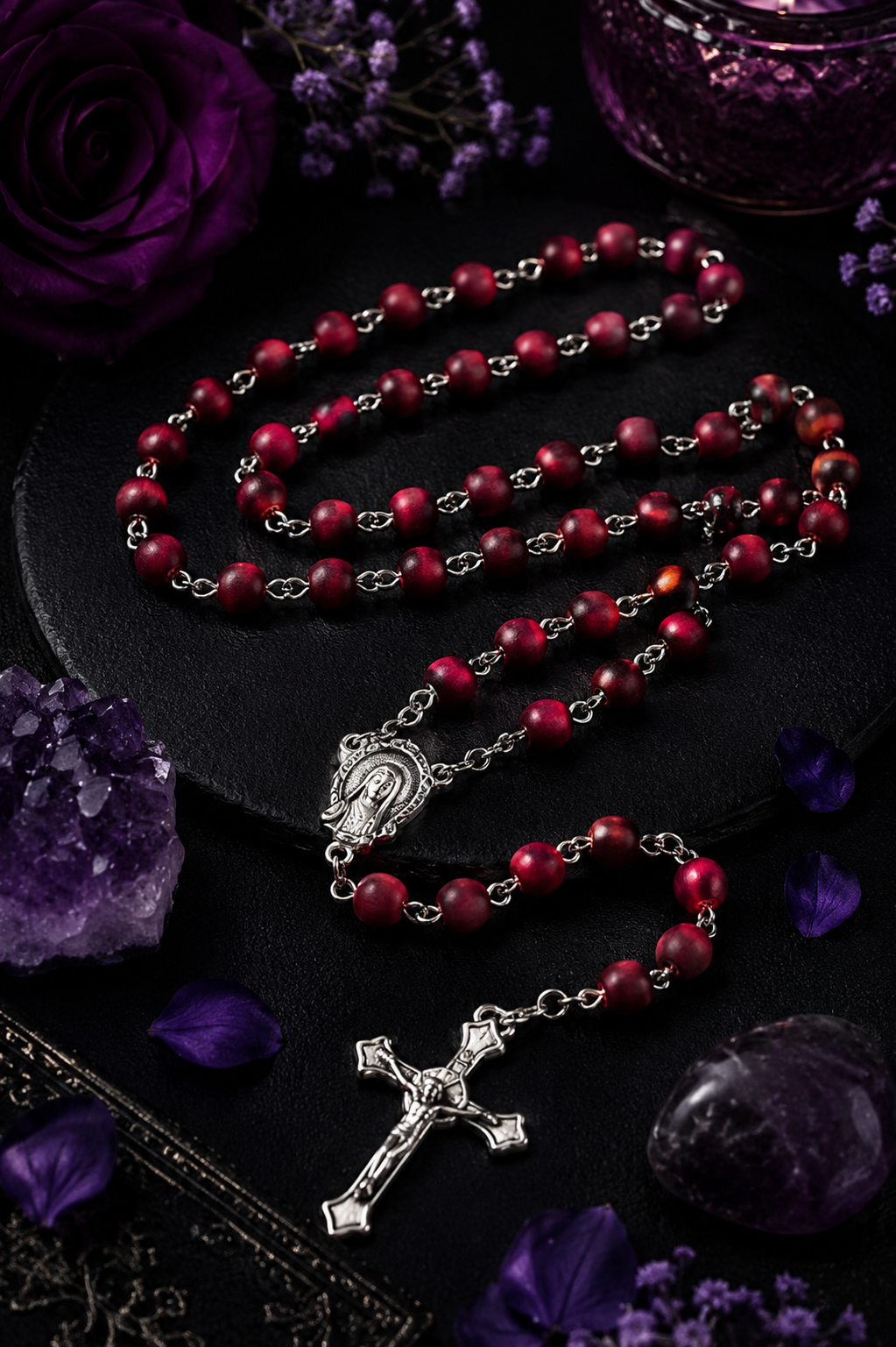 Chapelet Rouge à la Vierge Marie