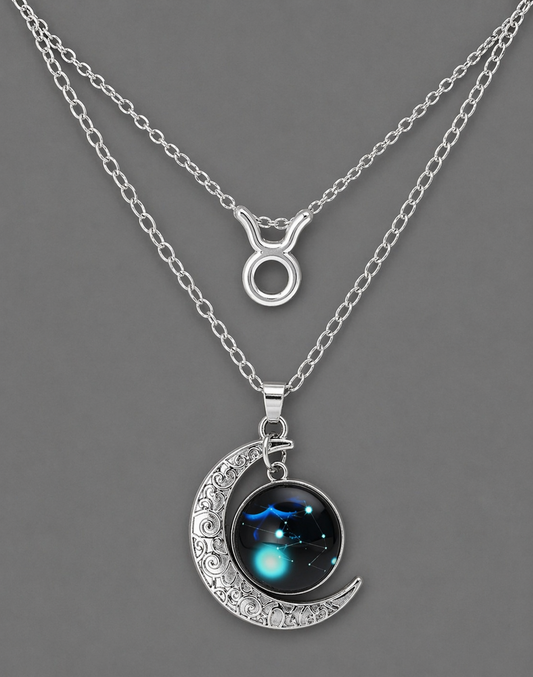 Collier Signe Astrologique Lune & Constellation – Bijou Spirituel Lumineux