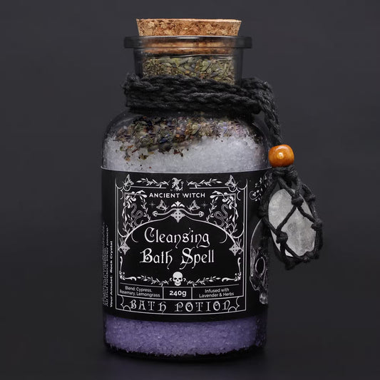 Potion de Bain Sorcière ancestrale - Amulette en cristal de roche - Purification