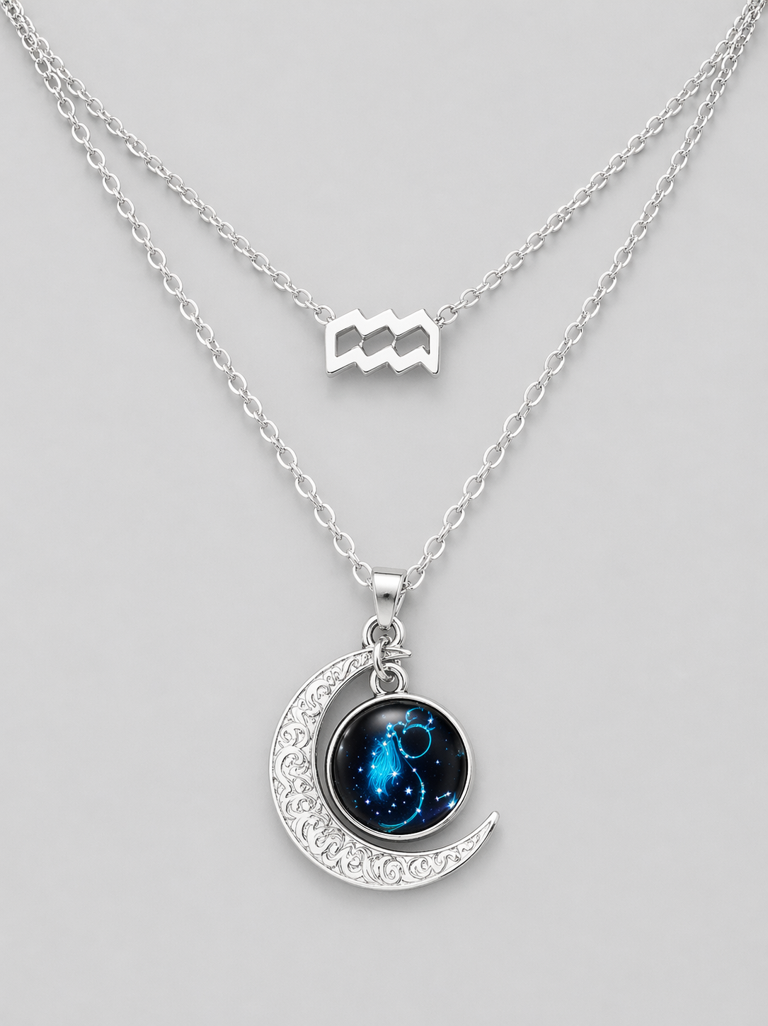 Collier Signe Astrologique Lune & Constellation – Bijou Spirituel Lumineux