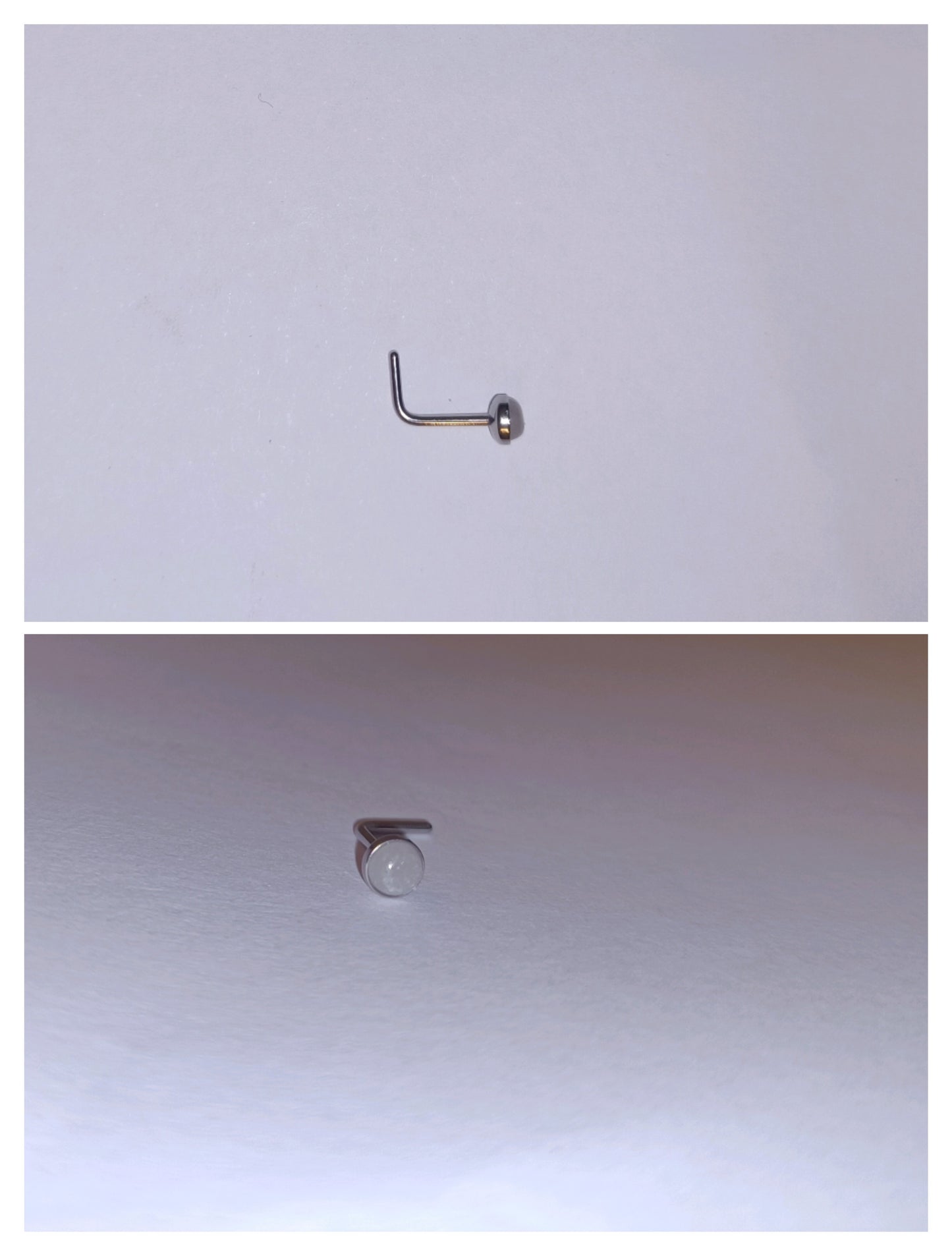 🌸 Piercing pour le nez en Quartz Rose