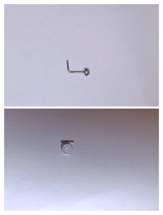 🌸 Piercing pour le nez en Quartz Rose